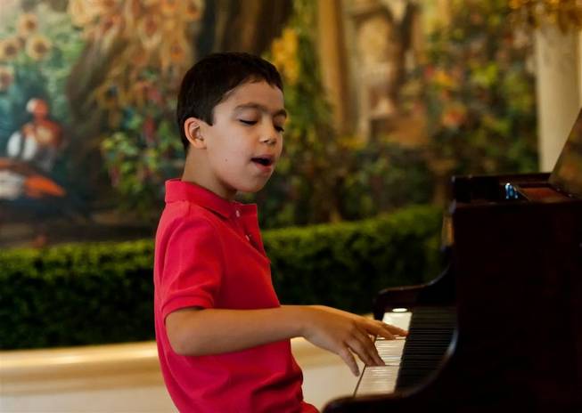 Ten-year-old entertainer Ethan Bortnick at the Las Vegas Hilton on ...